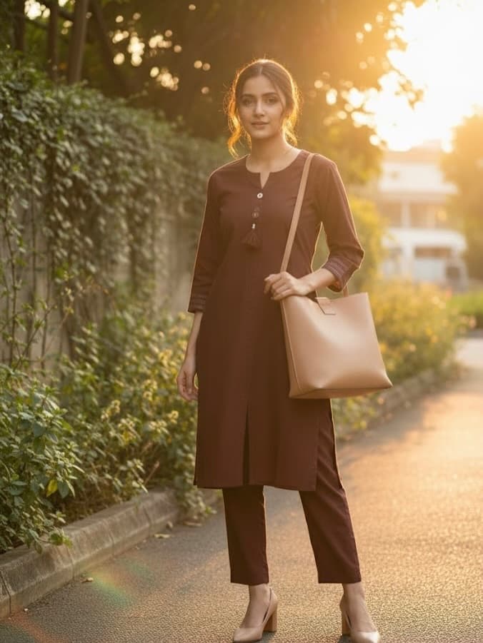 Brown Khaddar 2-Pc Dress